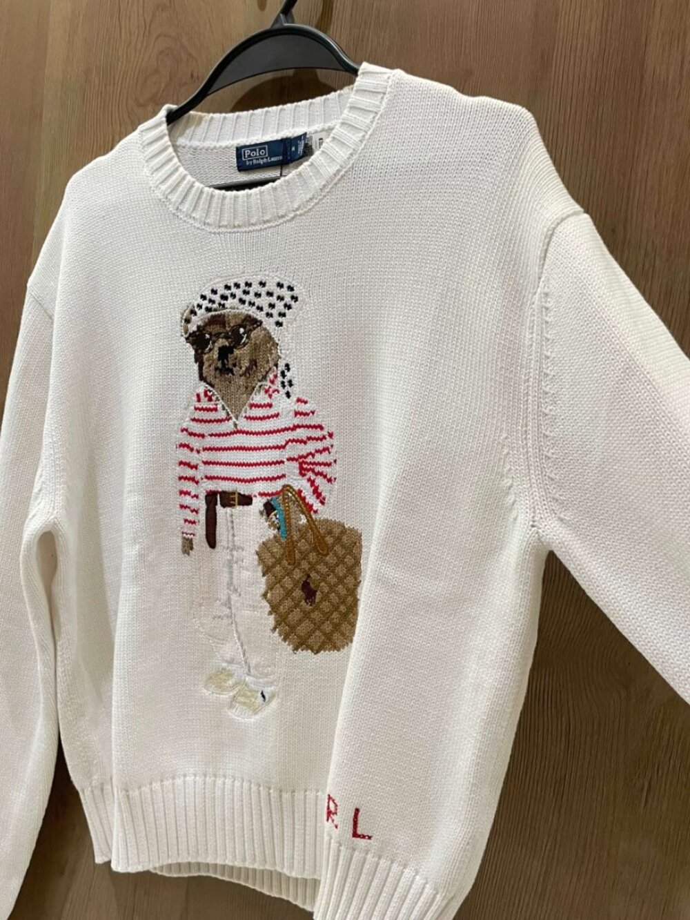 Polo Ralph Lauren Bear Embroidered Crew Neck Knit Sweater - Picture 9 of 9